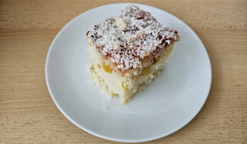 Rýžový nákyp s broskvemi