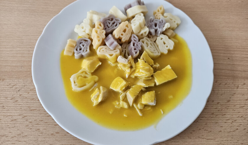 Kuřecí s dýňovou omáčkou, halloweenské těstoviny