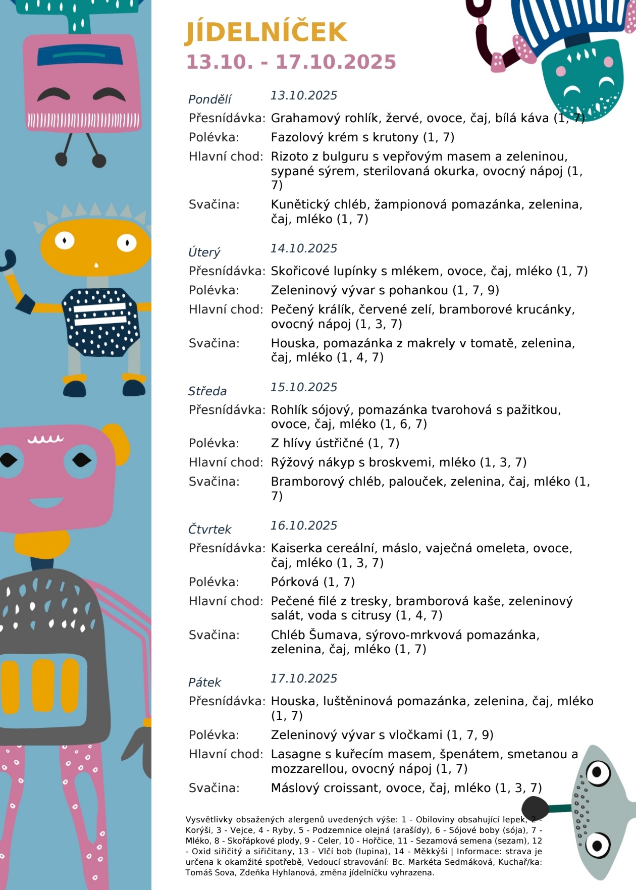 Jídelníček 13.10.-17.10.