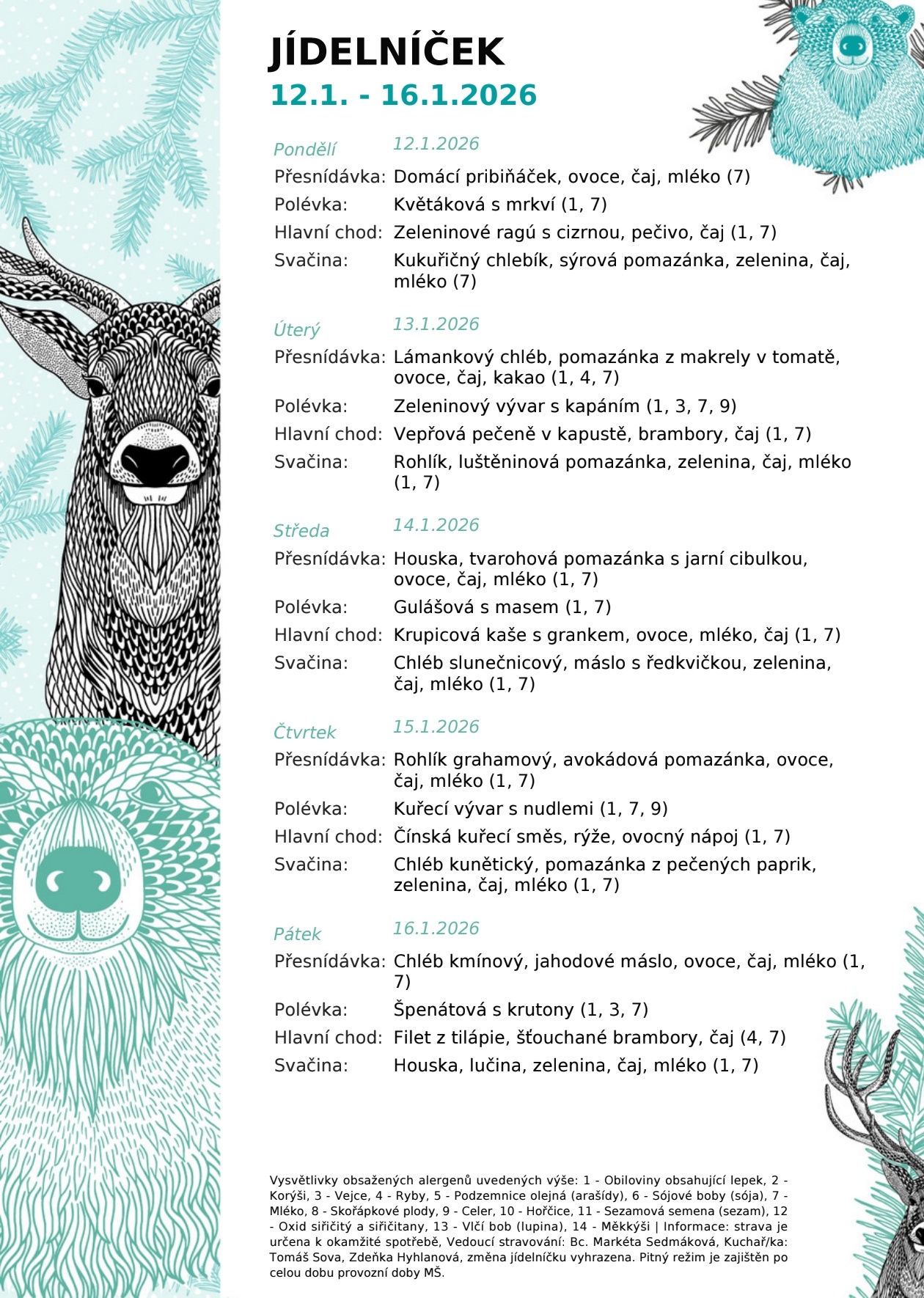Jídelníček 12.1. - 16.1.