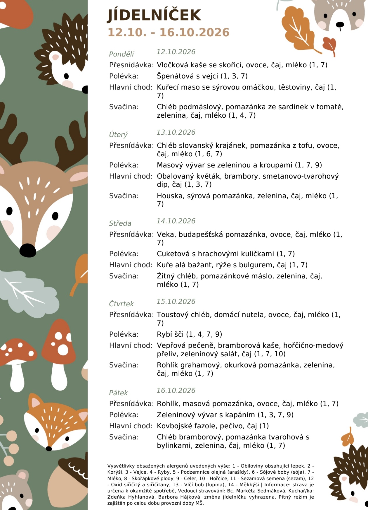 Jídelníček 12.10.-16.10